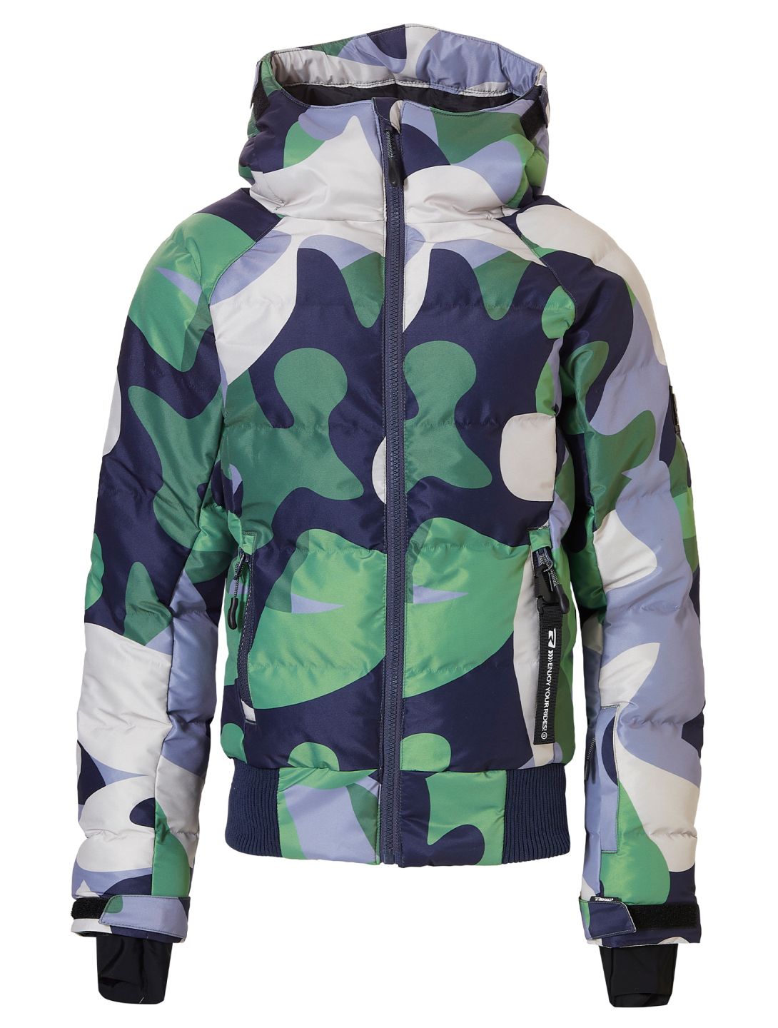 Rehall, Puffy-R giacca sci bambino Camo Frost verde 