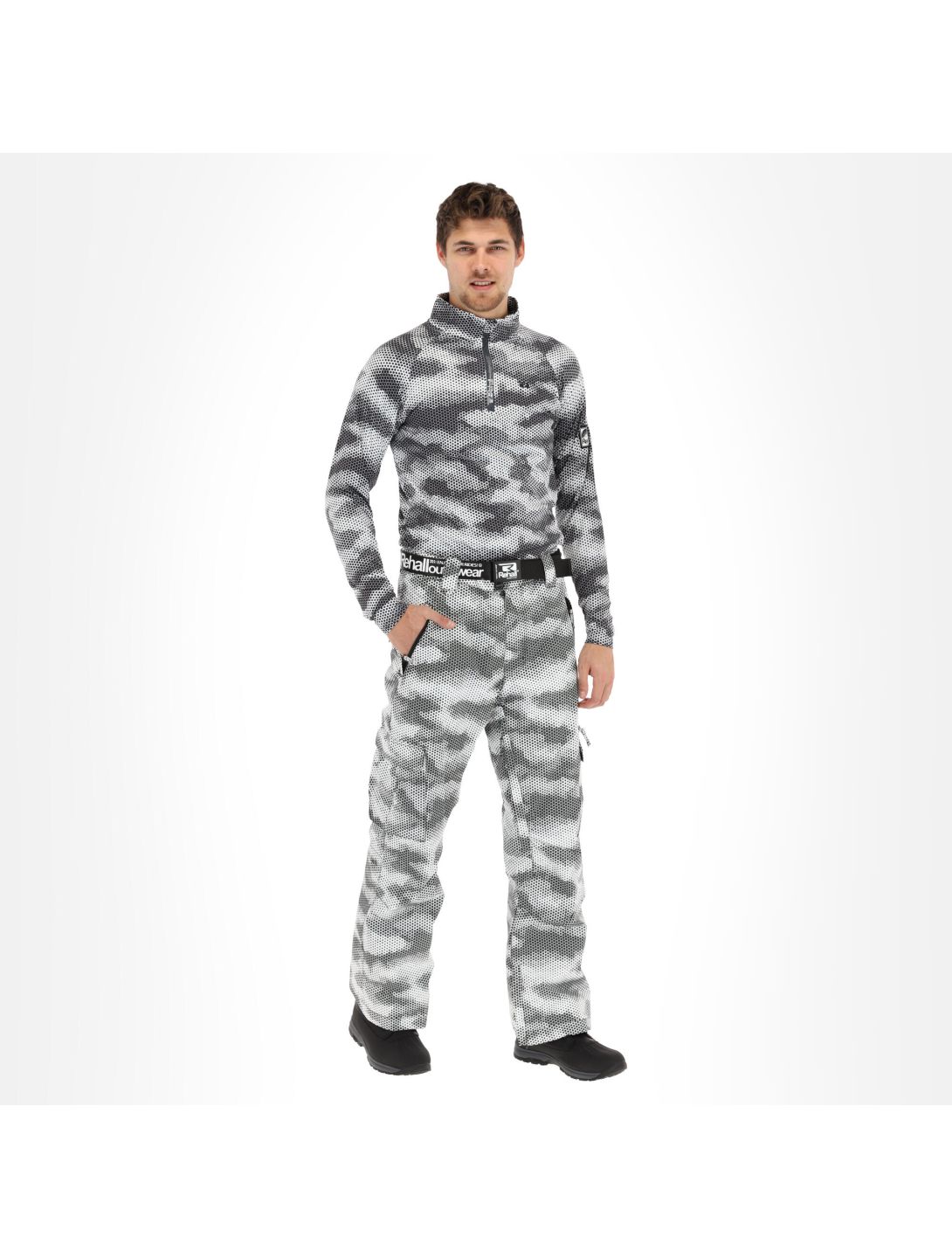 Rehall, Ride-R pantaloni da sci uomo honeycomb camo bianco