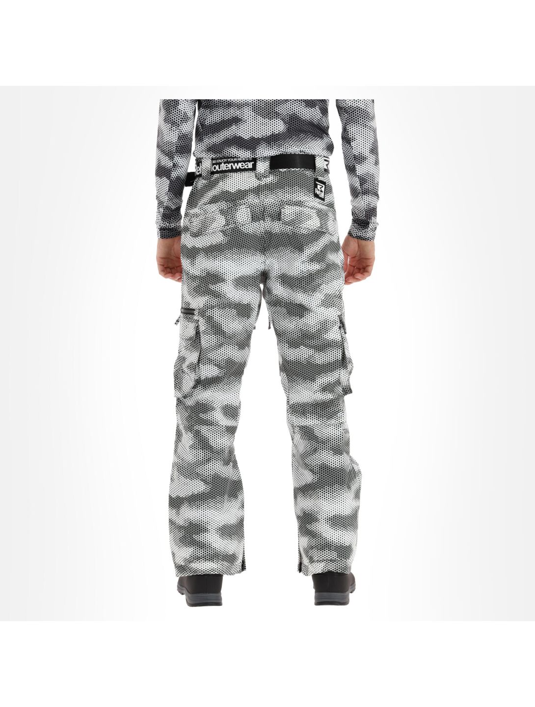 Rehall, Ride-R pantaloni da sci uomo honeycomb camo bianco