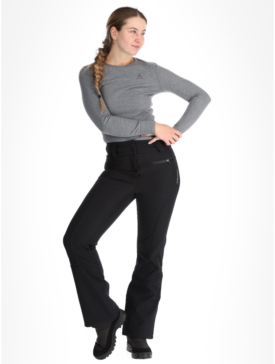 Rehall, Yves-R pantaloni da sci softshell donna Caviar nero 