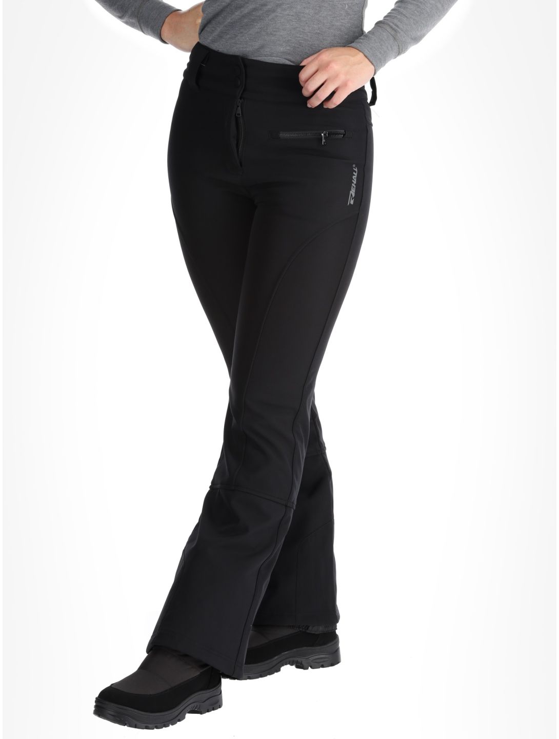 Rehall, Yves-R pantaloni da sci softshell donna Caviar nero 