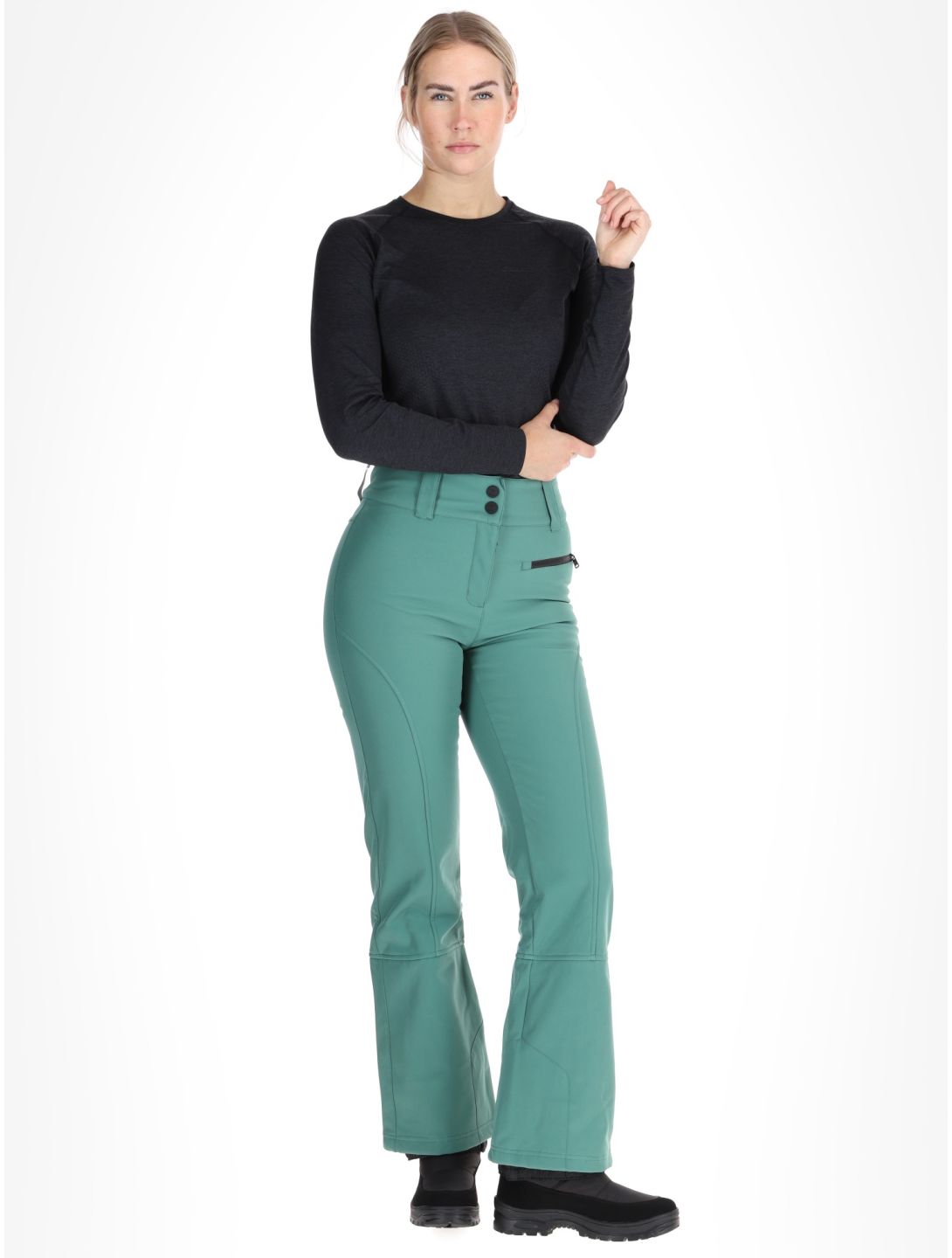 Rehall, Yves-R pantaloni da sci softshell donna Smoke Pine verde 