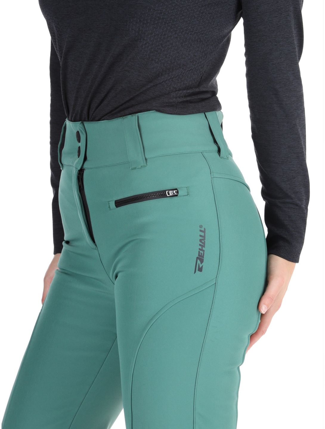 Rehall, Yves-R pantaloni da sci softshell donna Smoke Pine verde 