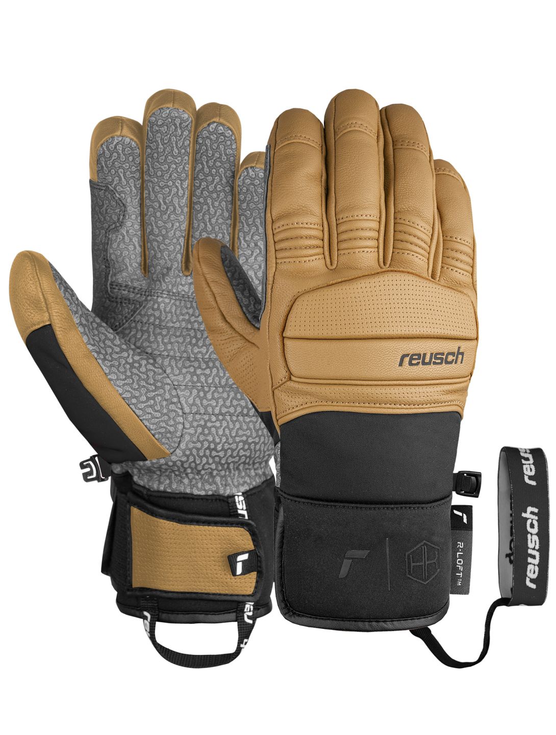 Reusch, Henrik Kristoffersen guanti da sci uomo Camel / Black marrone, nero 