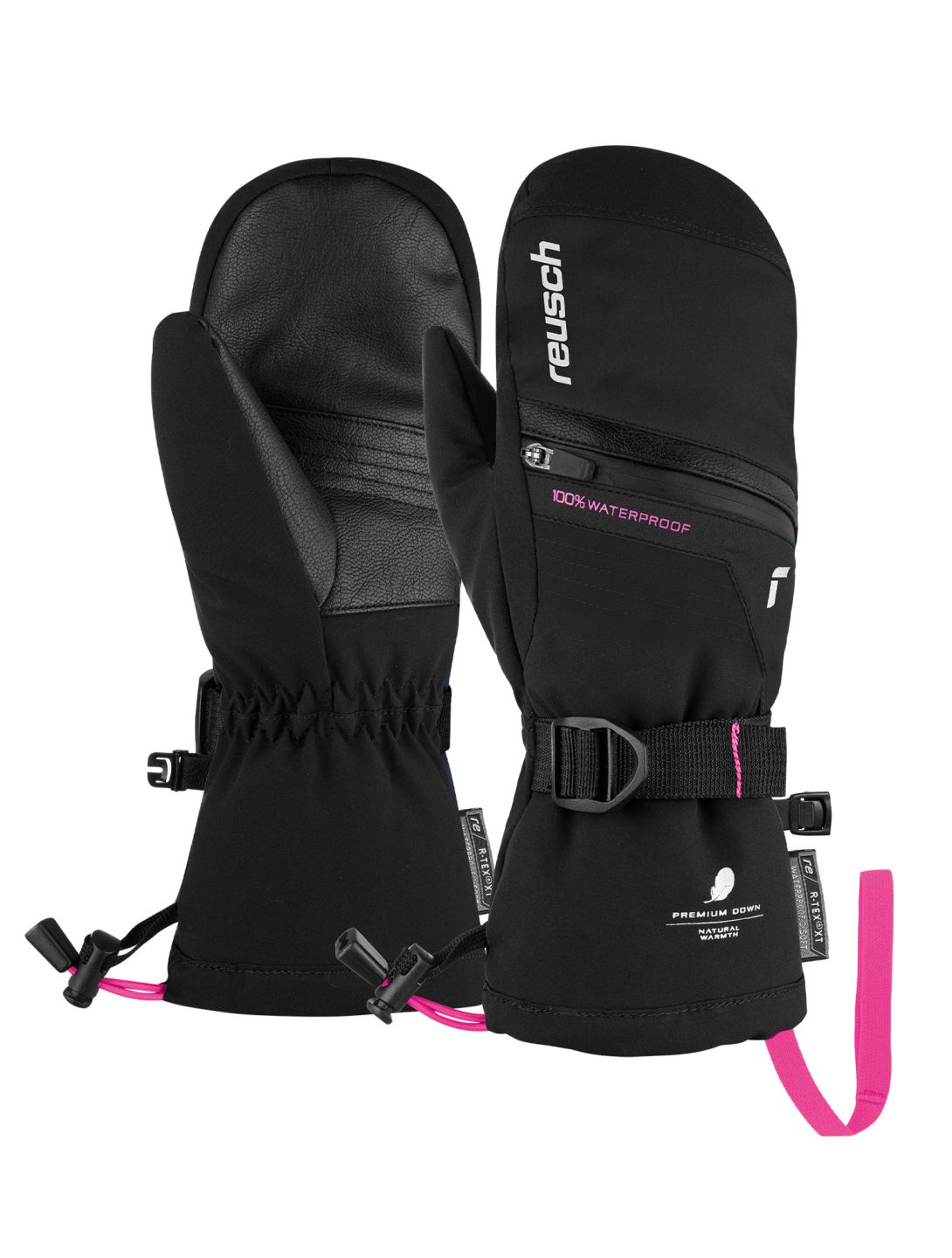 Reusch, Lando R-TEX® XT moffole bambino Black / Pink Glo nero, rosa 