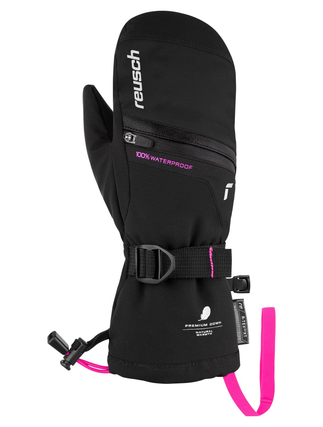 Reusch, Lando R-TEX® XT moffole bambino Black / Pink Glo nero, rosa 