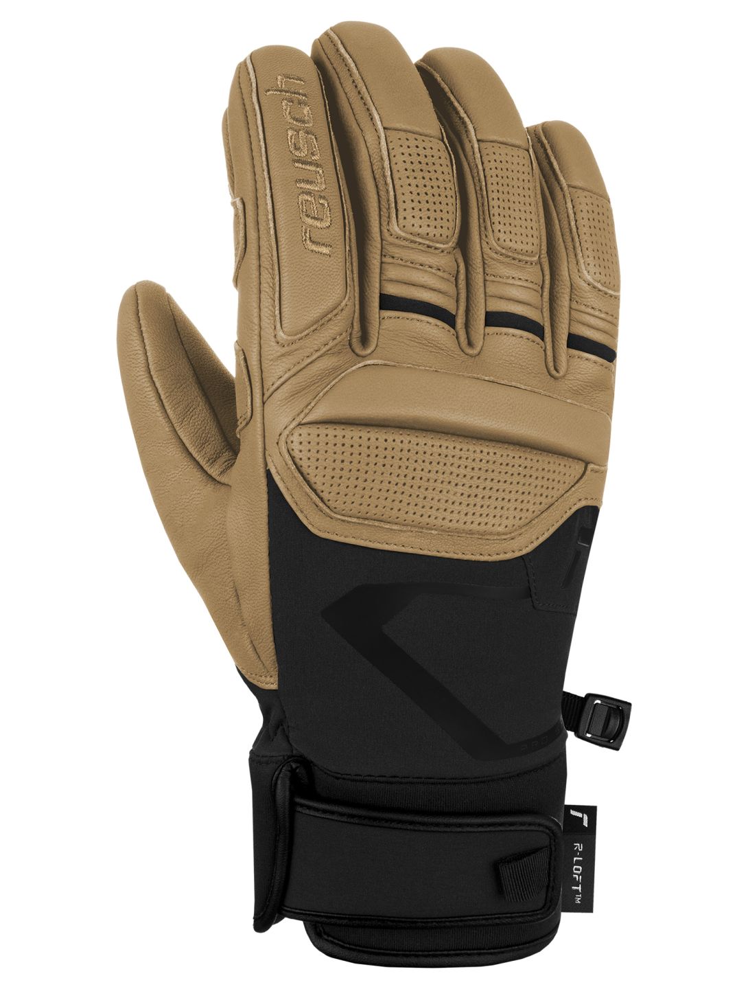 Reusch, Pro RC guanti da sci uomo Black / Tan marrone, nero 