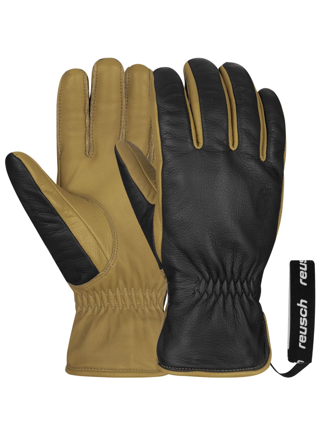 Reusch, Reusch Outsider guanti da sci uomo Black / Camel marrone, nero 