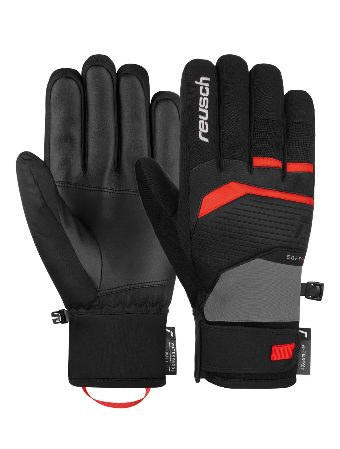 Reusch, Reusch Venom R-TEX® XT guanti da sci uomo Steel Gray / Fire Red grigio, rosso 