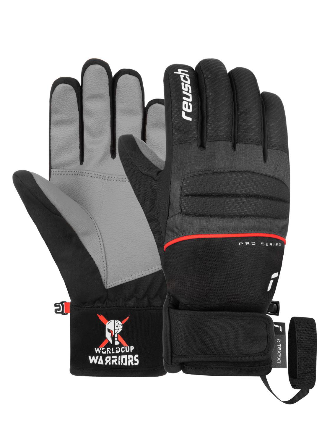 Reusch, Warrior R-TEX® XT guanti da sci bambino Black / White / Fluo Red bianco, nero, rosso 