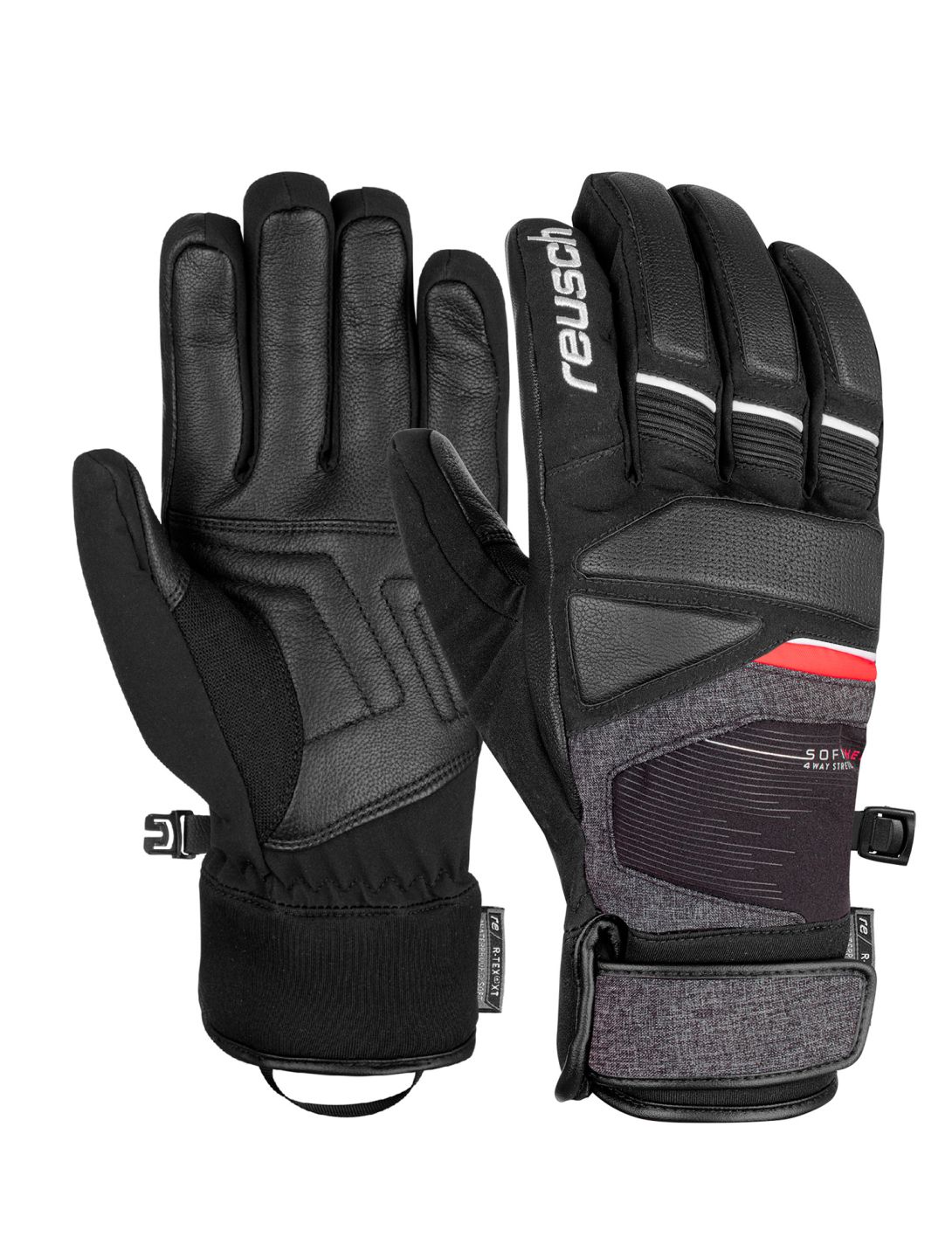 Reusch, Storm R-TEX® XT guanti da sci uomo Black / Black Melange / Fire Red nero, rosso 