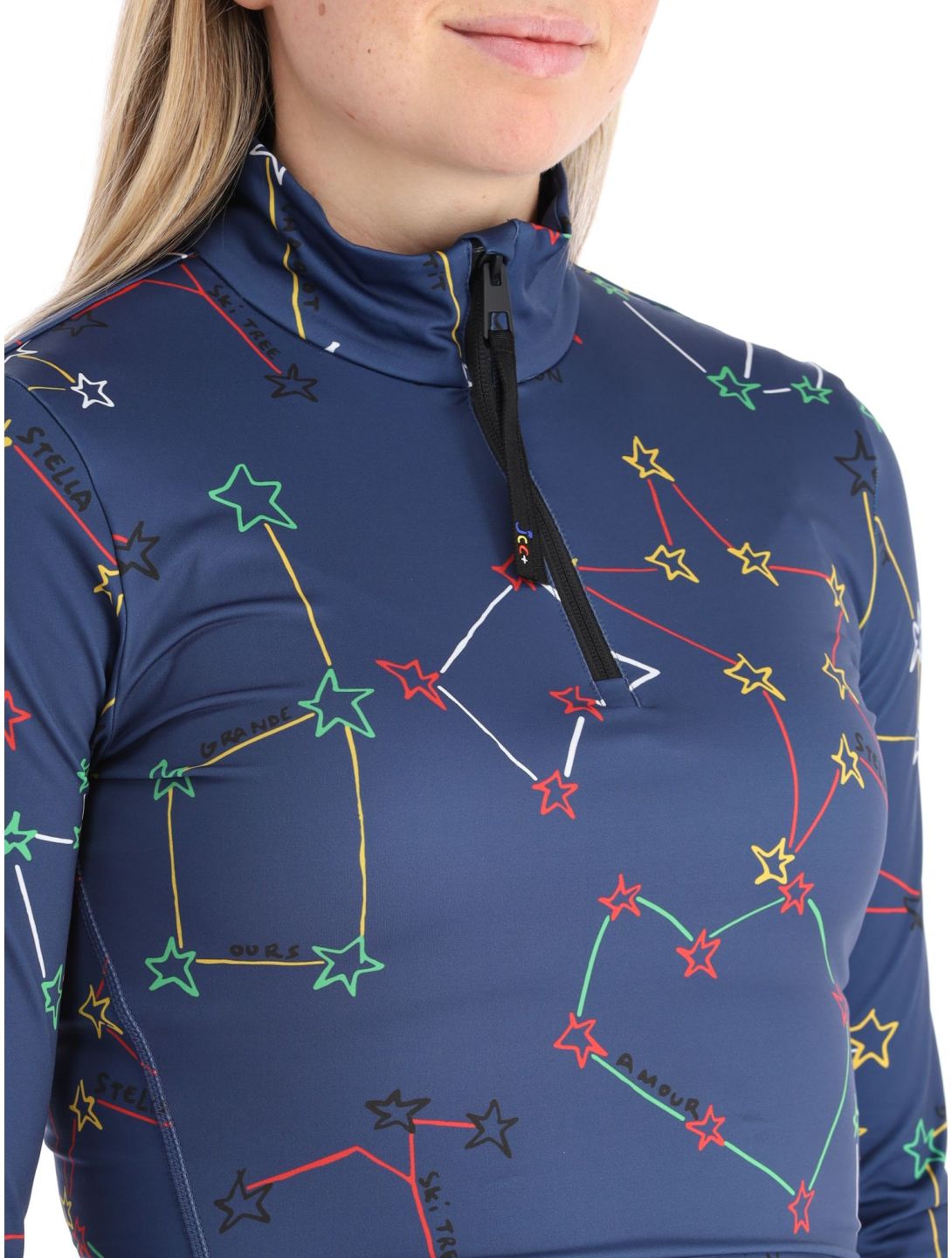 Rossignol, JC De Castelbajac Booster 1/2 Zip maglione donna Cosmic Blue blu 