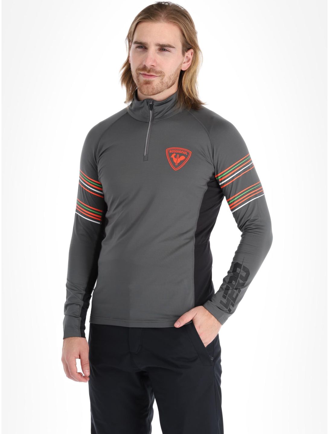 Rossignol, Classique Hero 1/2 Zip maglione uomo Onyx Grey grigio 