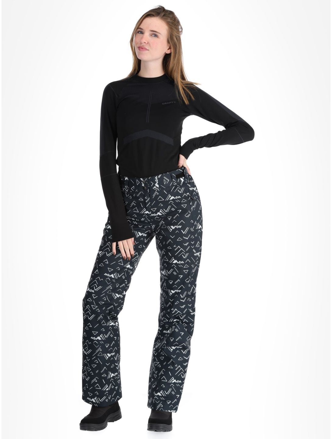 Rossignol, W Staci Print pantaloni da sci donna Black nero 