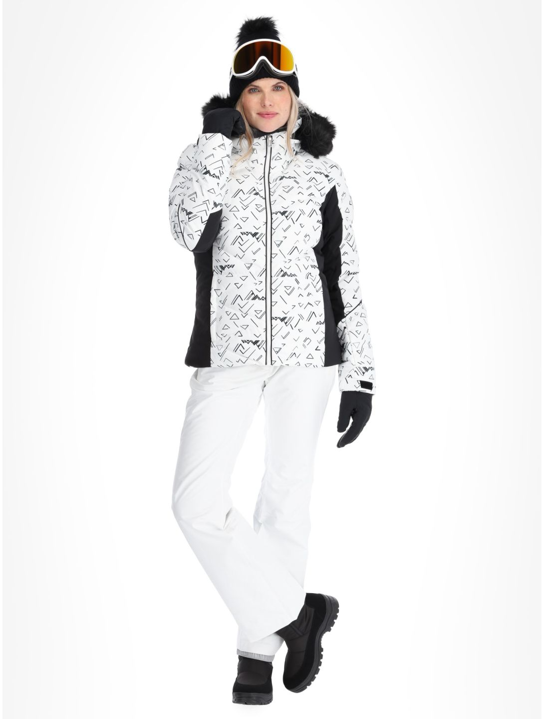 Rossignol, W Staci Print Puffy giacca sci donna White bianco 