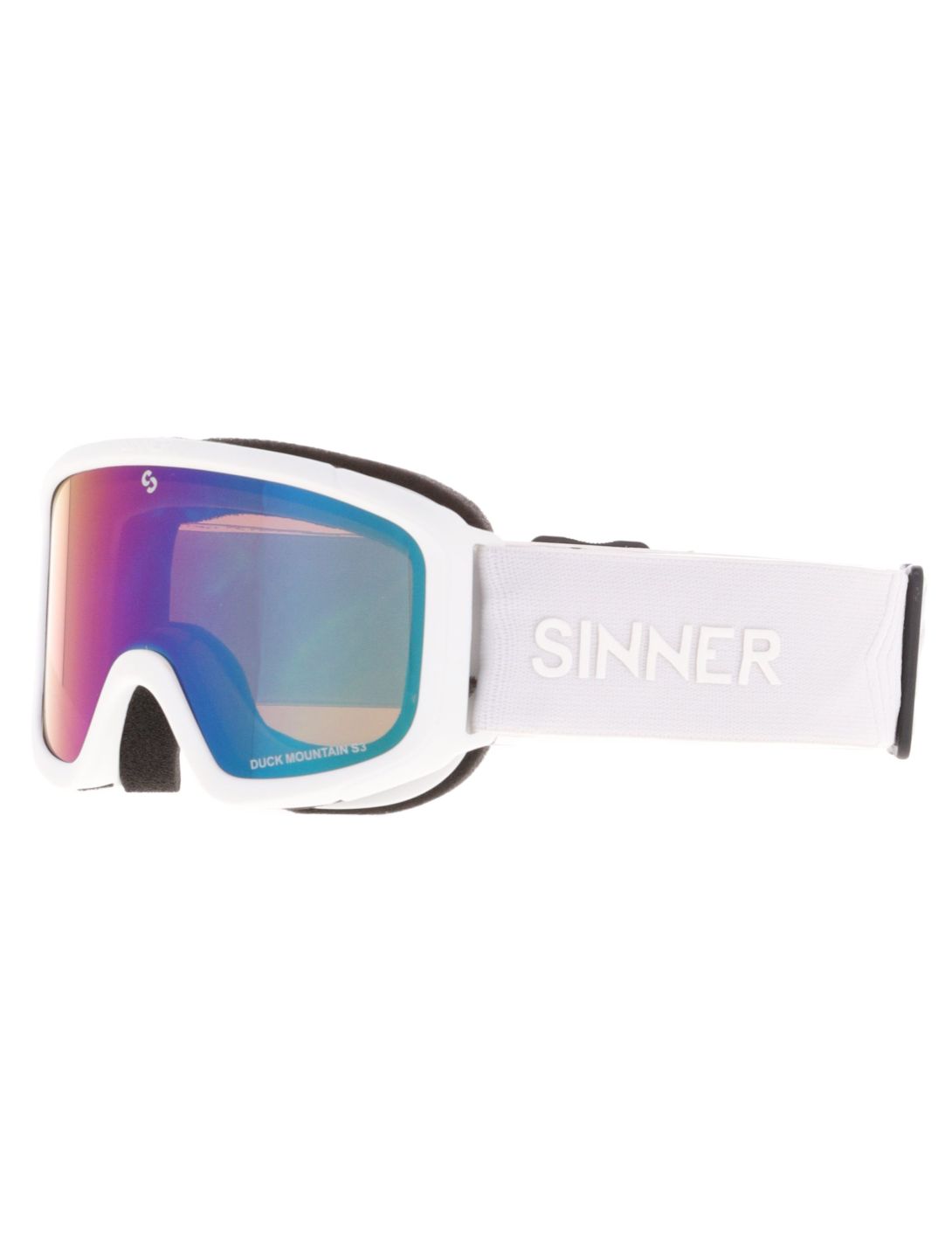 Sinner, Duck Mountain mascherina da sci bambino Matt White bianco 