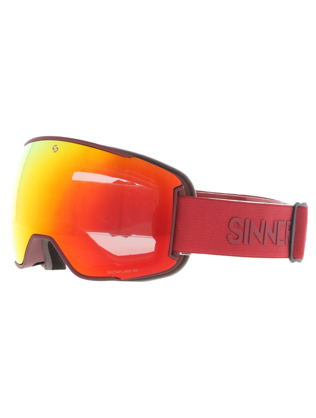 Sinner, Snowflake mascherina da sci lente di ricambio unisex Matt Burgundy rosso 