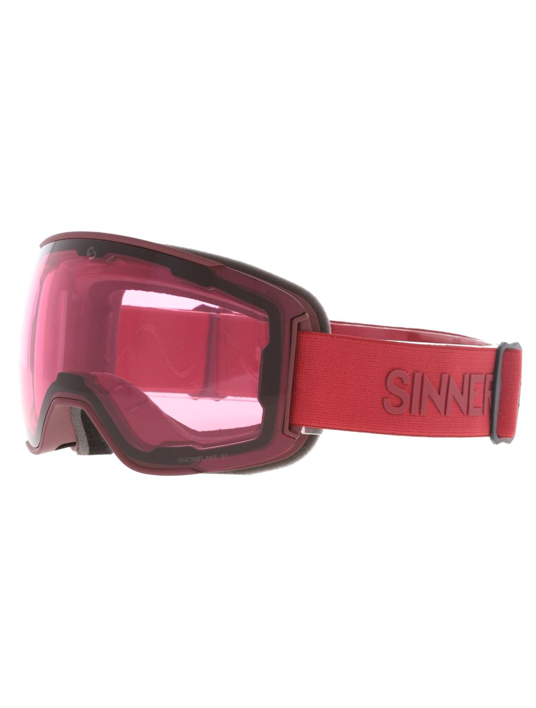 Sinner, Snowflake mascherina da sci lente di ricambio unisex Matt Burgundy rosso 