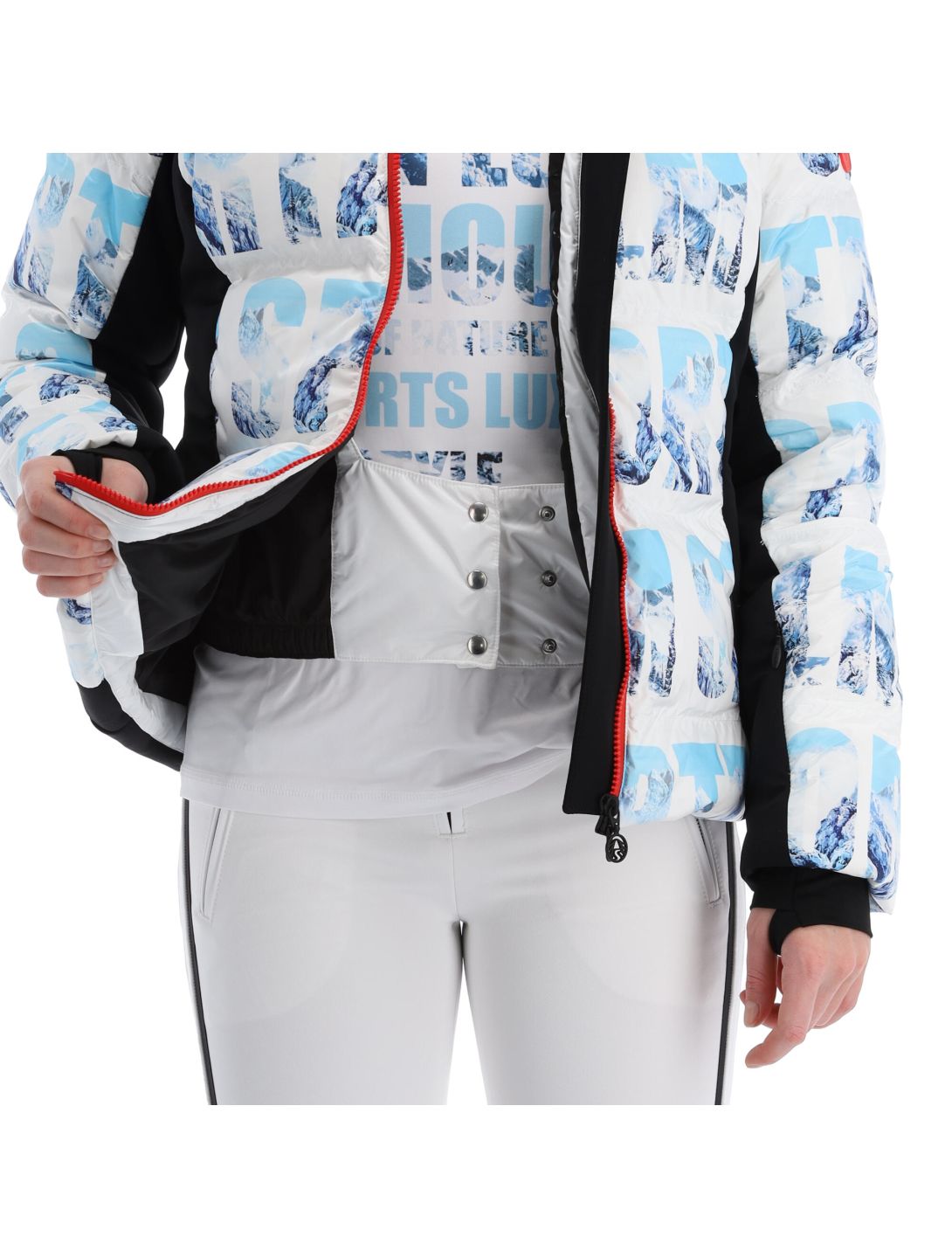 Sportalm Kitzbühel, 9820503185 giacca sci donna optical bianco 