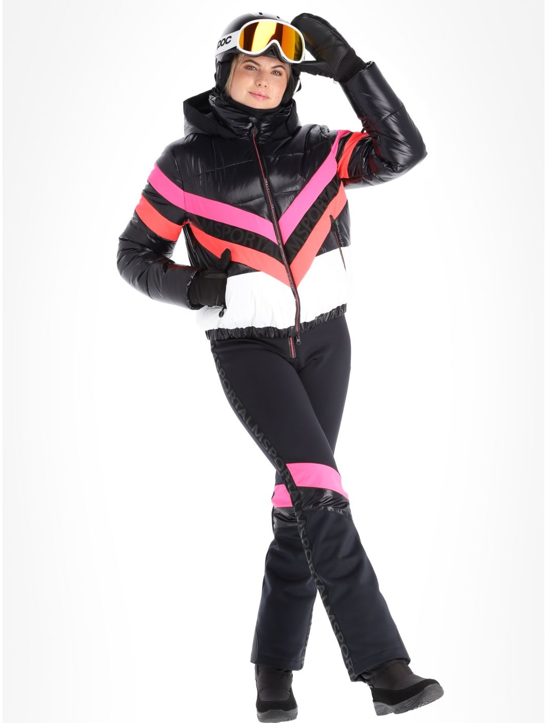 Sportalm Kitzbühel, Airbrush m.Kap.o.P. giacca sci donna Black bianco, nero 