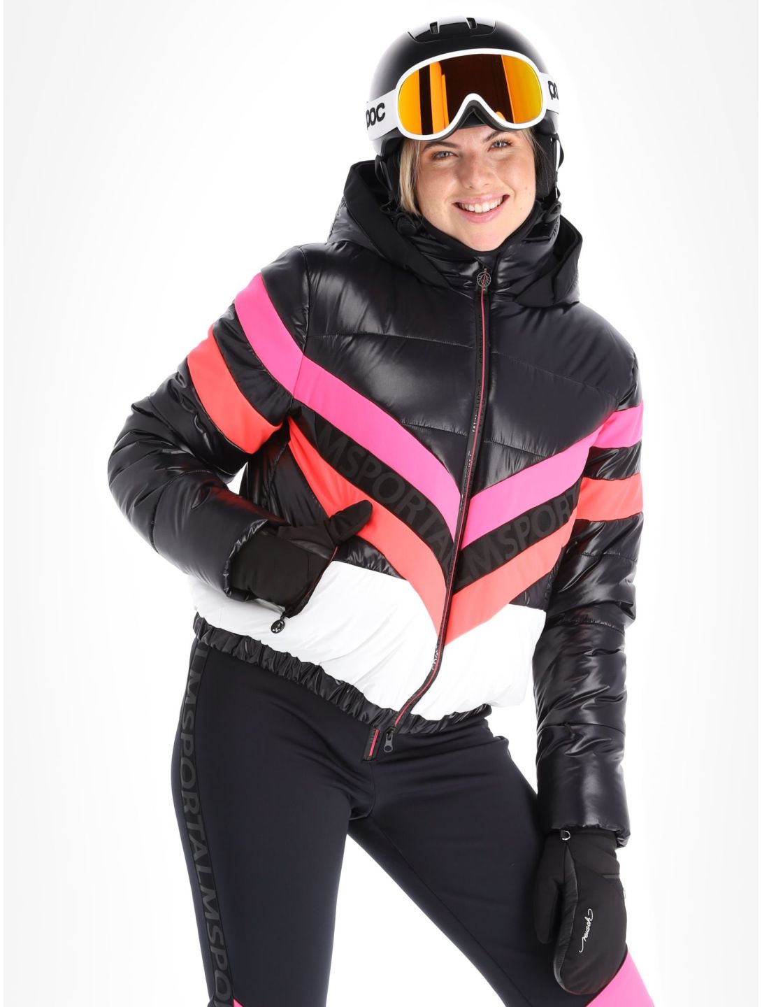 Sportalm Kitzbühel, Airbrush m.Kap.o.P. giacca sci donna Black bianco, nero 