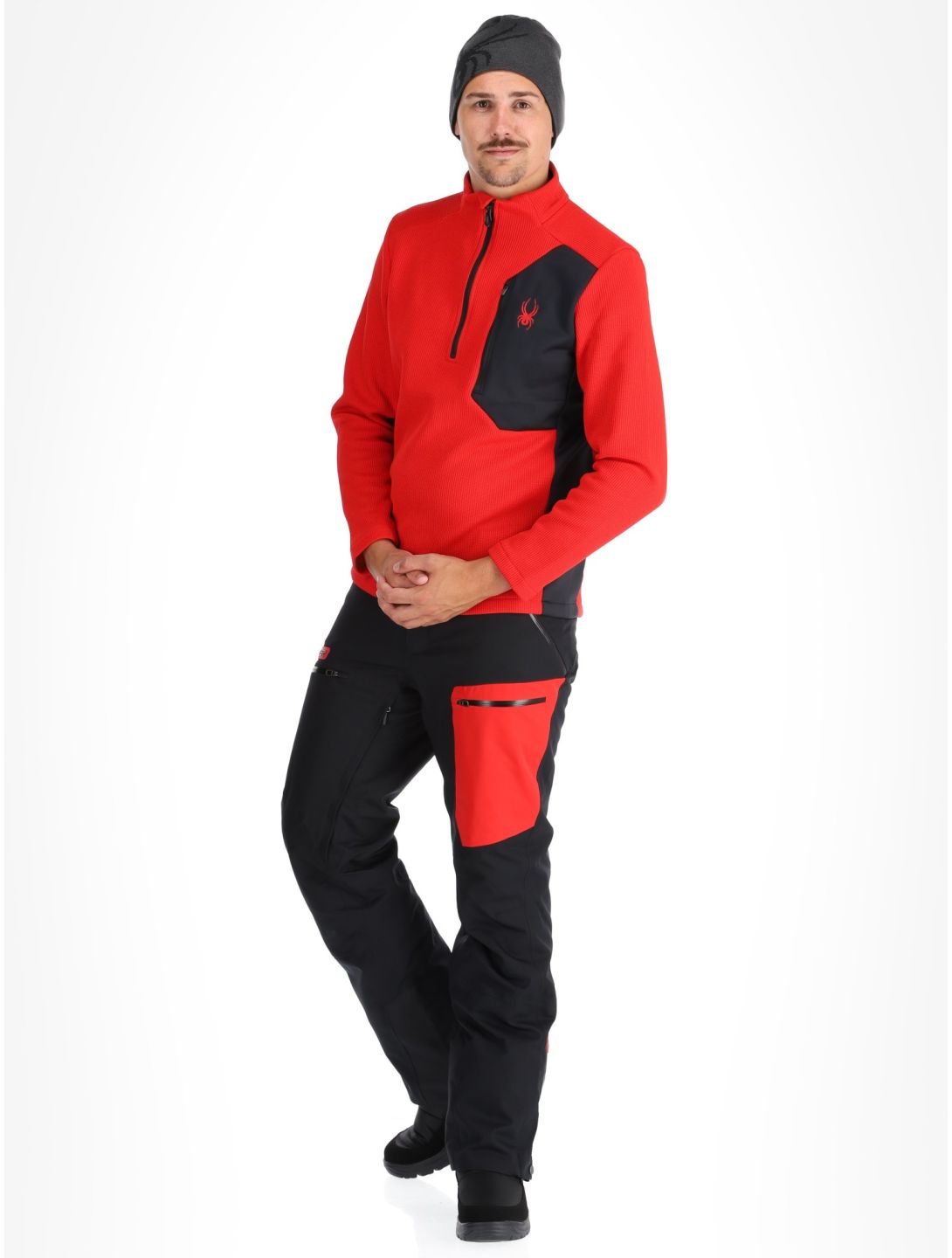 Spyder, Bandit 1/2 Zip maglione uomo Spyder Red rosso 