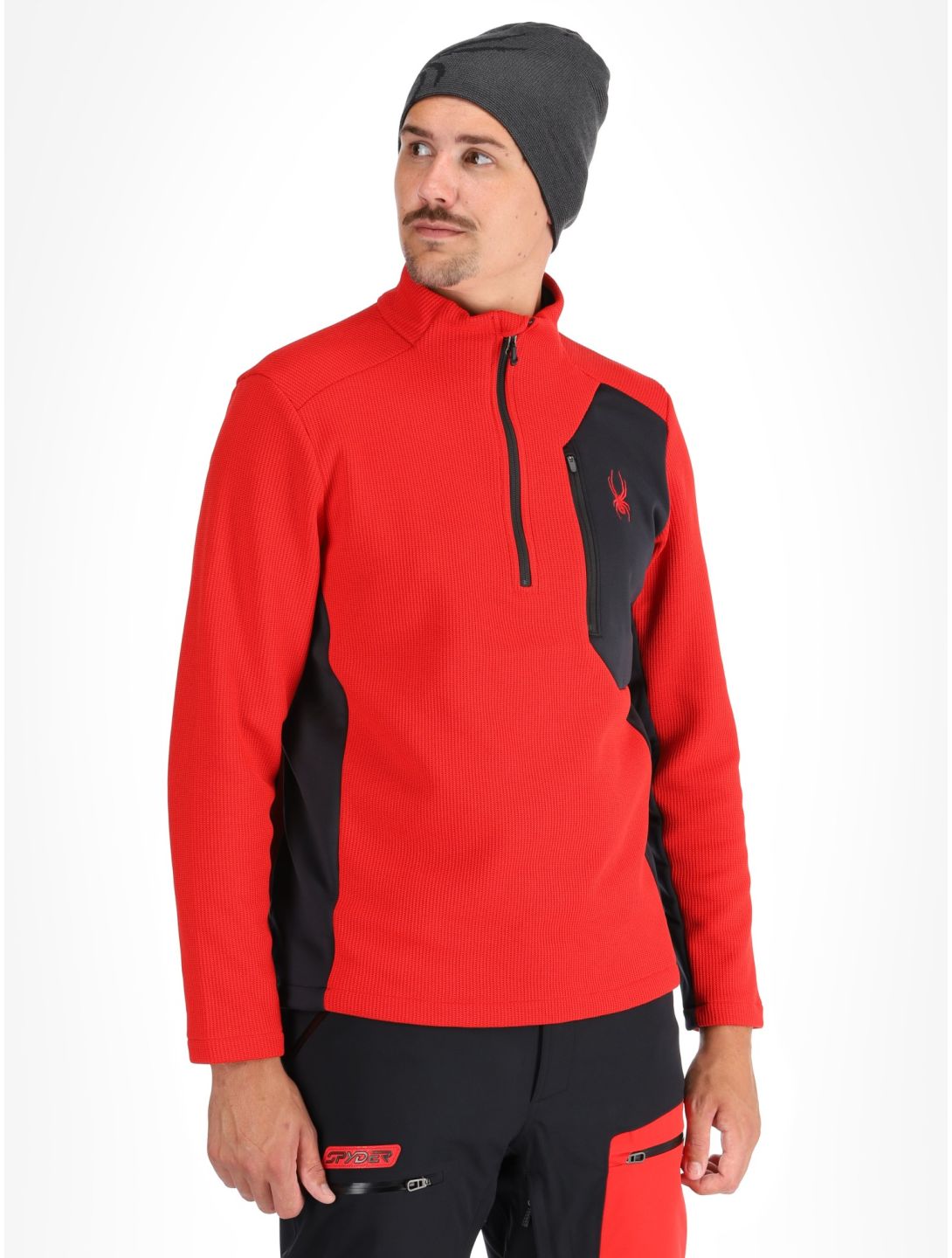 Spyder, Bandit 1/2 Zip maglione uomo Spyder Red rosso 