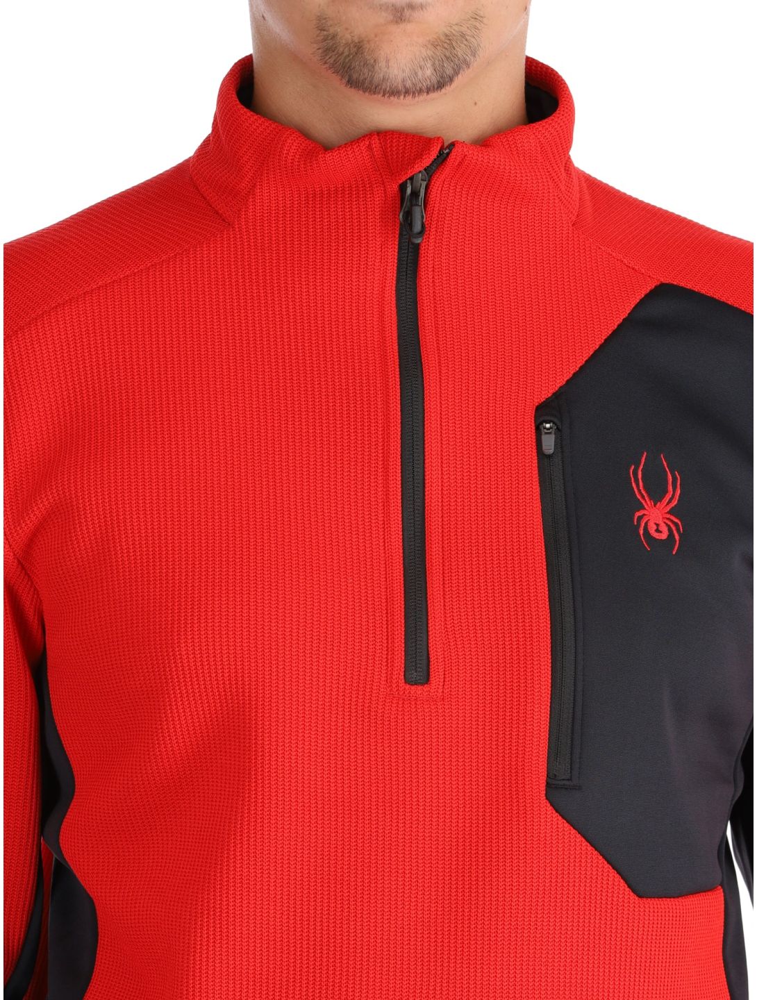 Spyder, Bandit 1/2 Zip maglione uomo Spyder Red rosso 