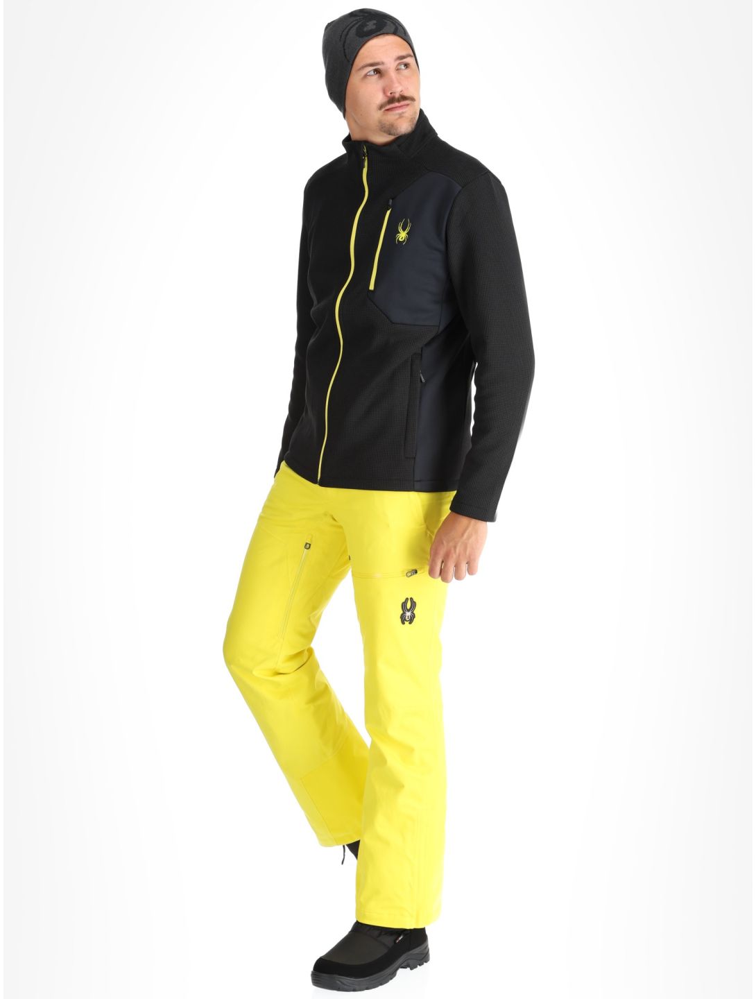 Spyder, Bandit gilet uomo Black giallo, nero 