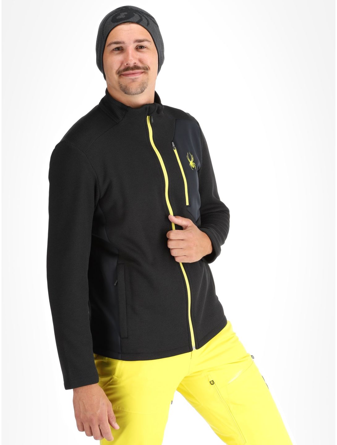 Spyder, Bandit gilet uomo Black giallo, nero 