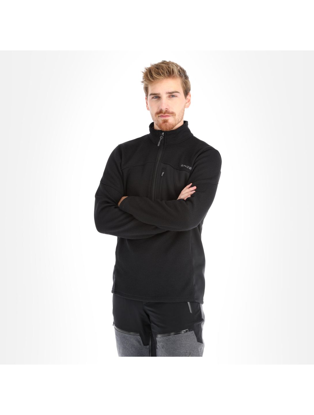 Spyder, Bandit Half Zip felpa uomo nero 