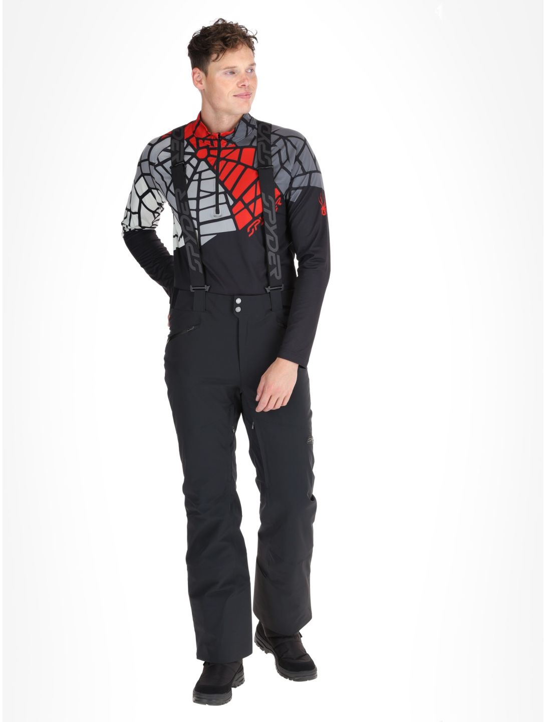 Spyder, Bormio pantaloni da sci uomo Black nero 