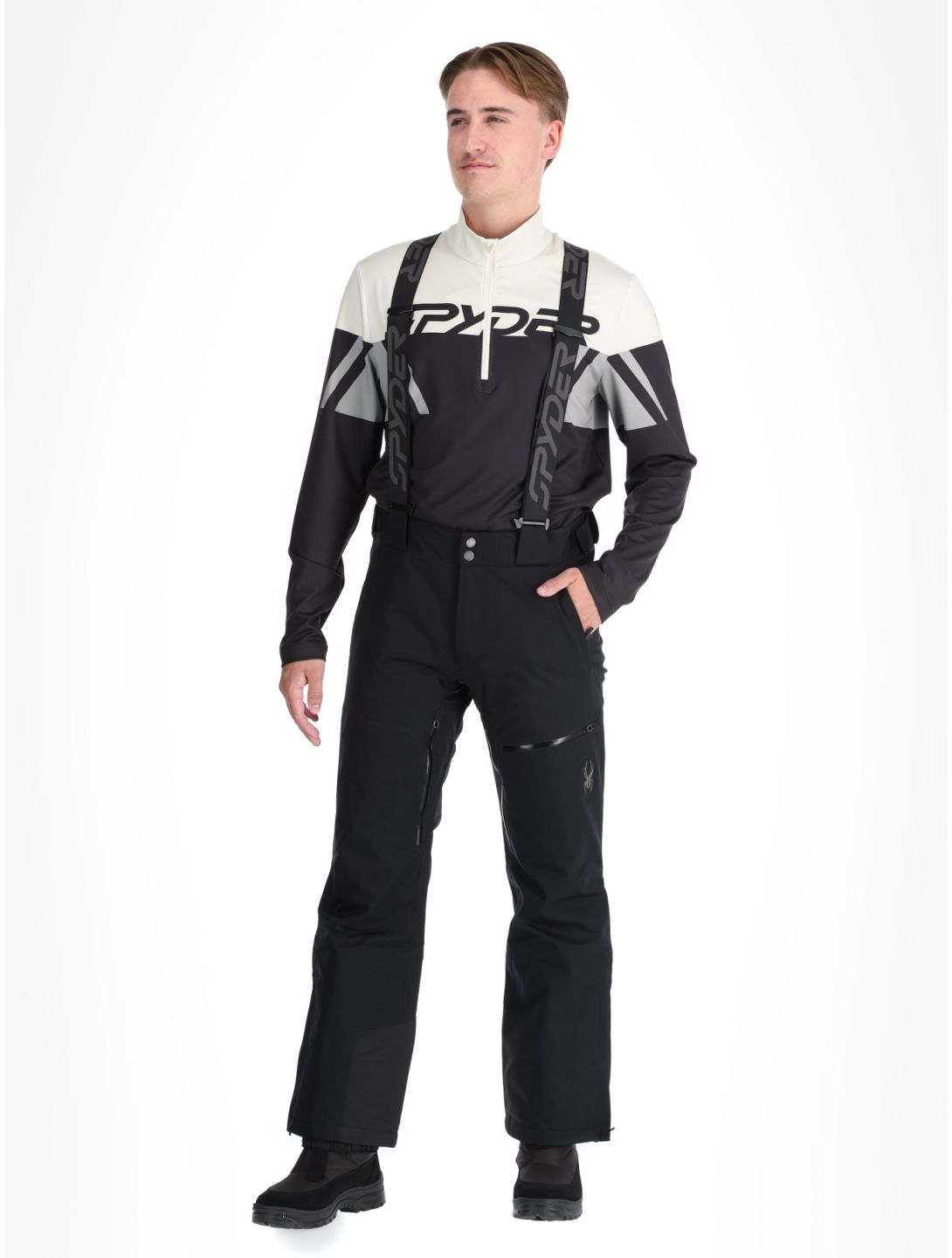 Spyder, Dare pantaloni da sci conformato corto uomo Black nero 