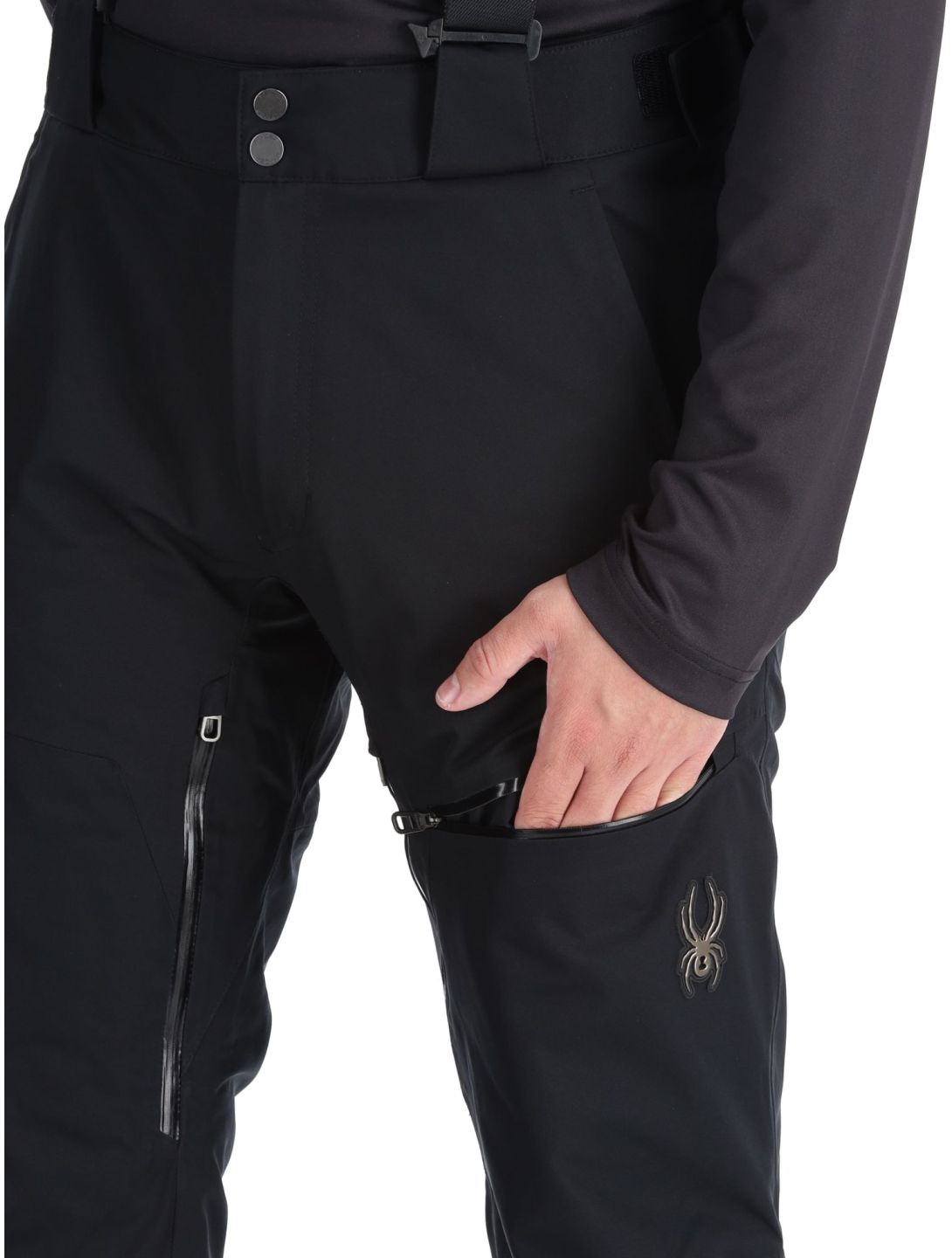 Spyder, Dare pantaloni da sci conformato corto uomo Black nero 