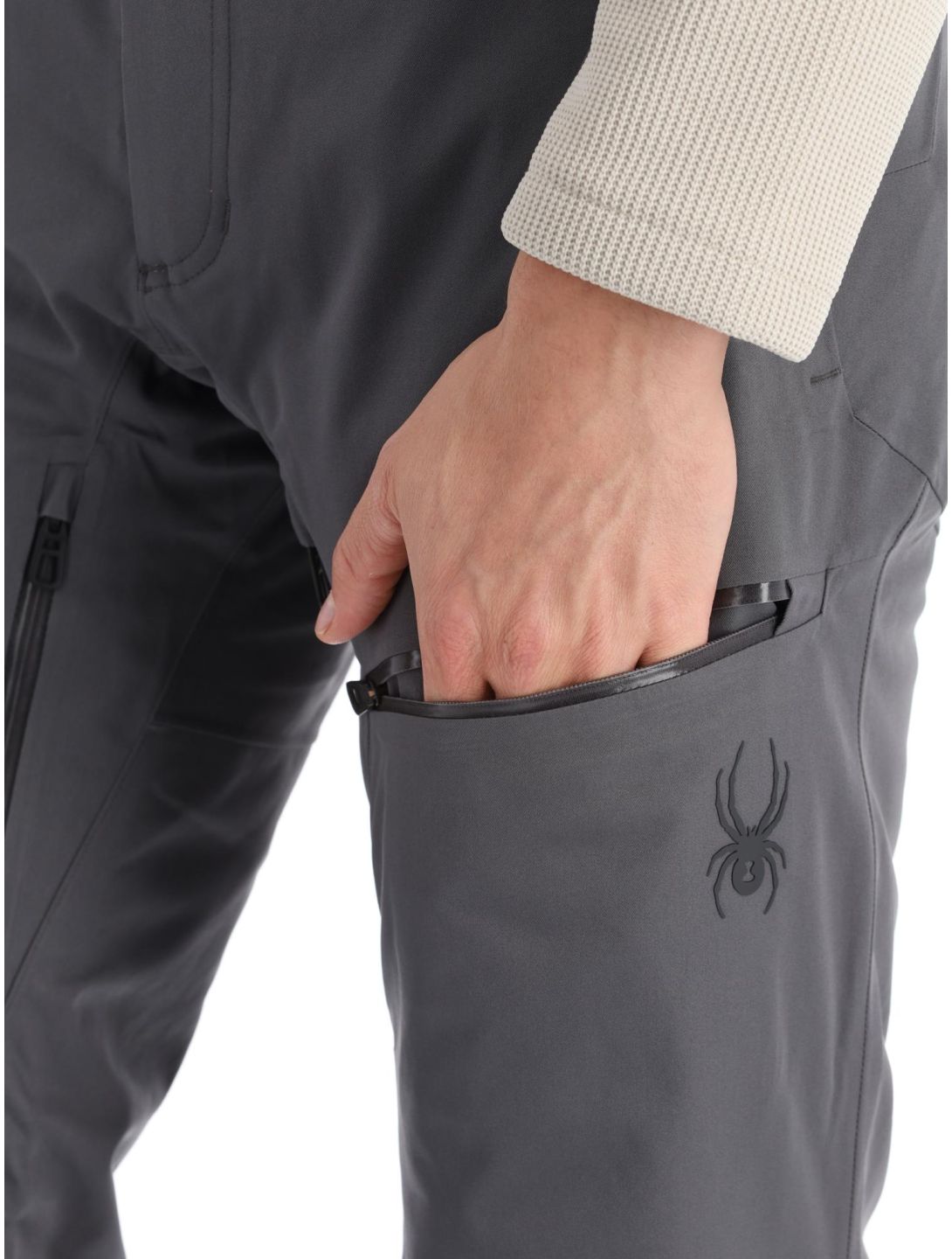 Spyder, Dare pantaloni da sci uomo Polar grigio 