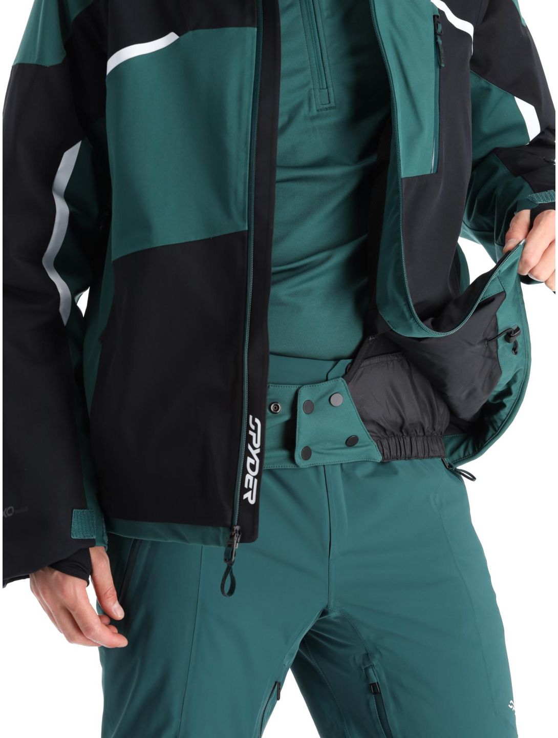 Spyder, Leader giacca sci uomo Cypress Green nero, verde 