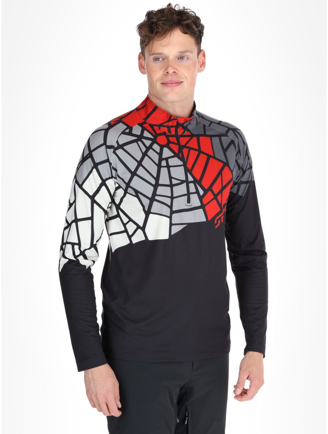 Spyder, Legacy 1/2 Zip maglione uomo Black nero 