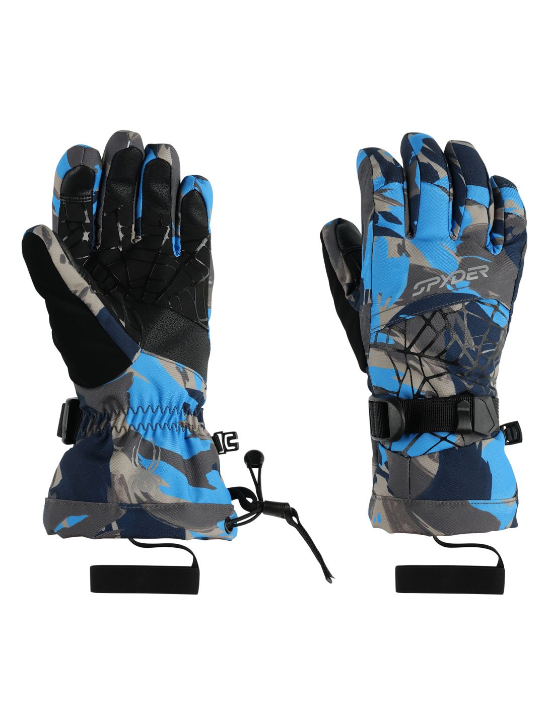 Spyder, Overweb guanti da sci bambino Camouflage Aether Blue blu 