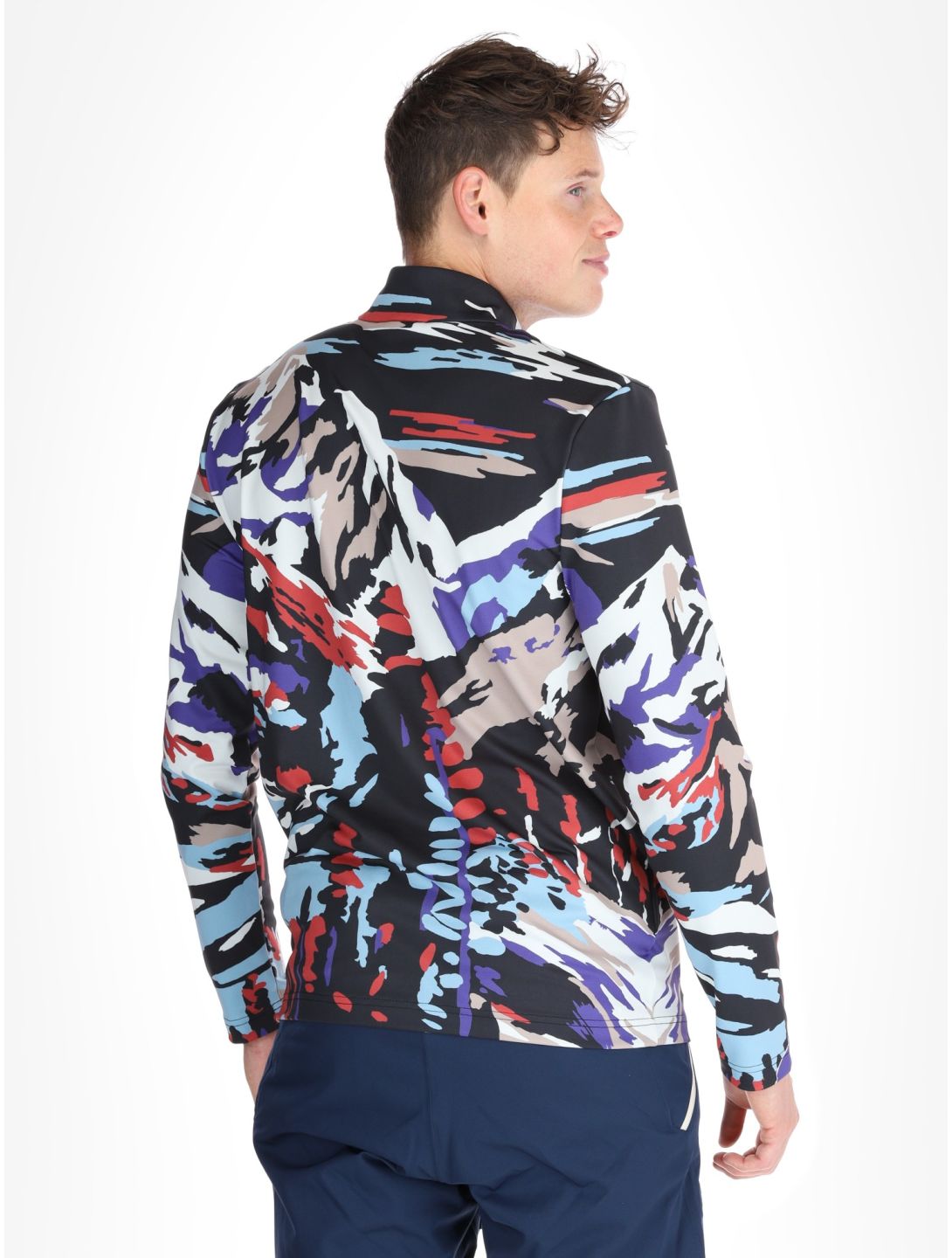 Spyder, Podium 1/2 Zip maglione uomo Paint By Numbers Purple Flash multicolorato 