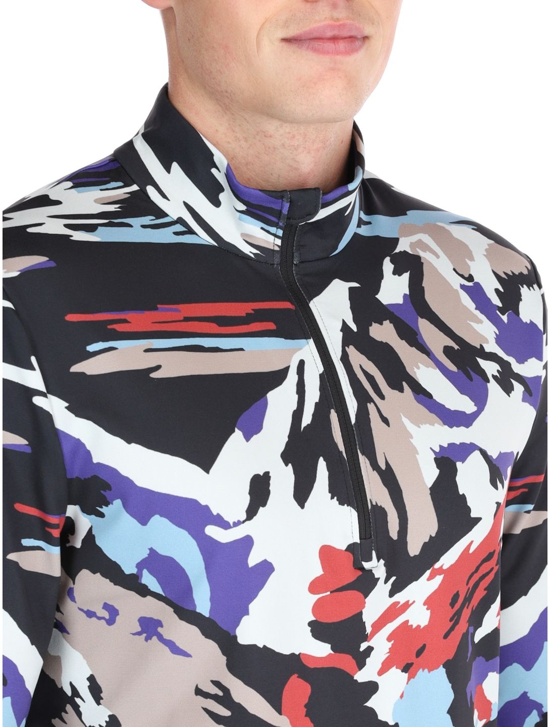 Spyder, Podium 1/2 Zip maglione uomo Paint By Numbers Purple Flash multicolorato 