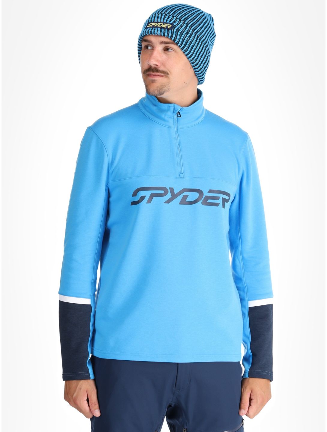 Spyder, Speed Fleece 1/2 Zip maglione uomo Aether Blue blu 