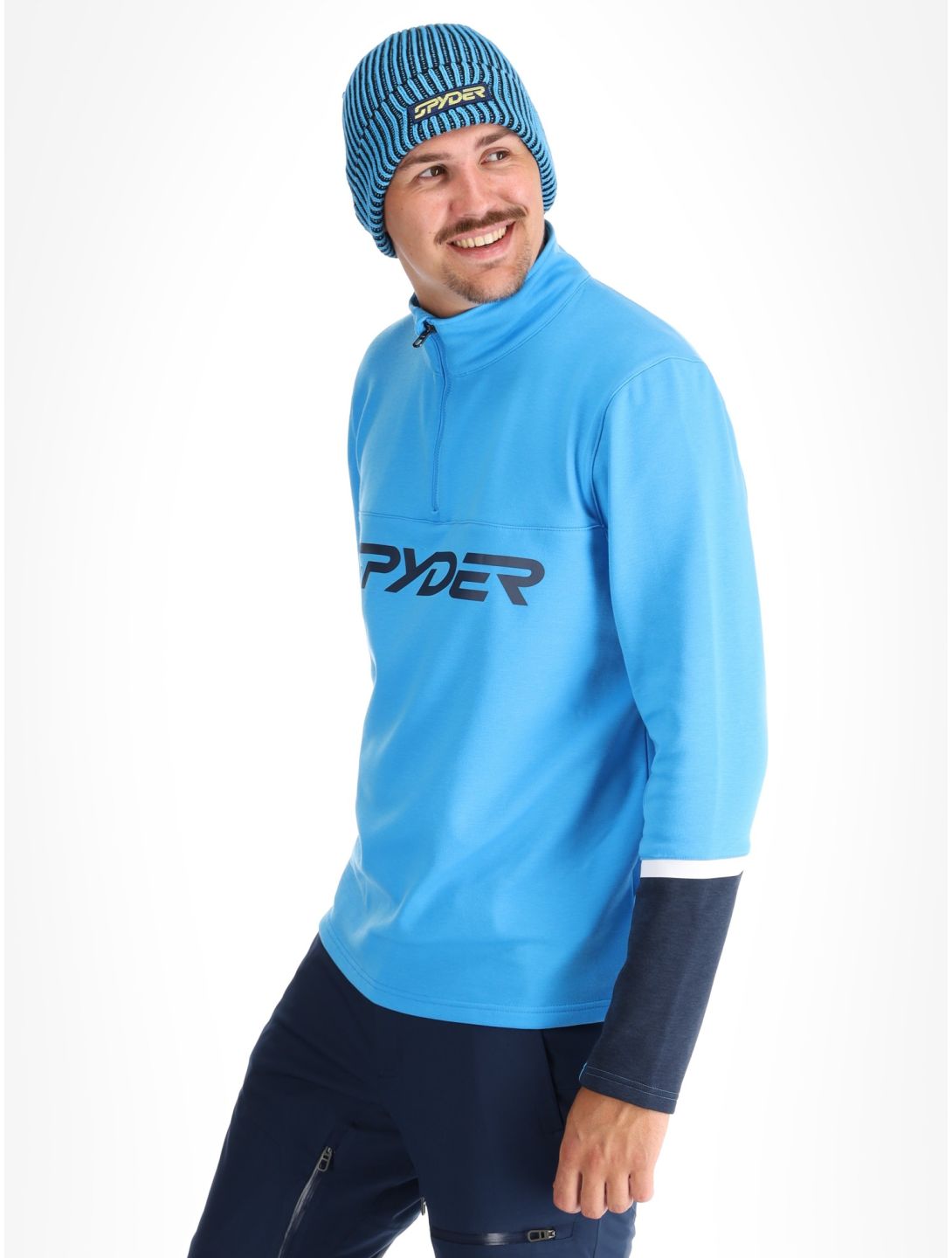 Spyder, Speed Fleece 1/2 Zip maglione uomo Aether Blue blu 