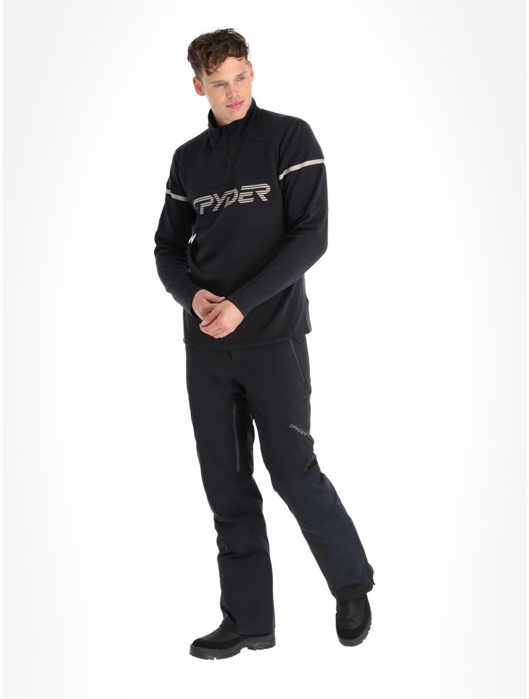 Spyder, Speed Fleece 1/2 Zip maglione uomo Black nero 