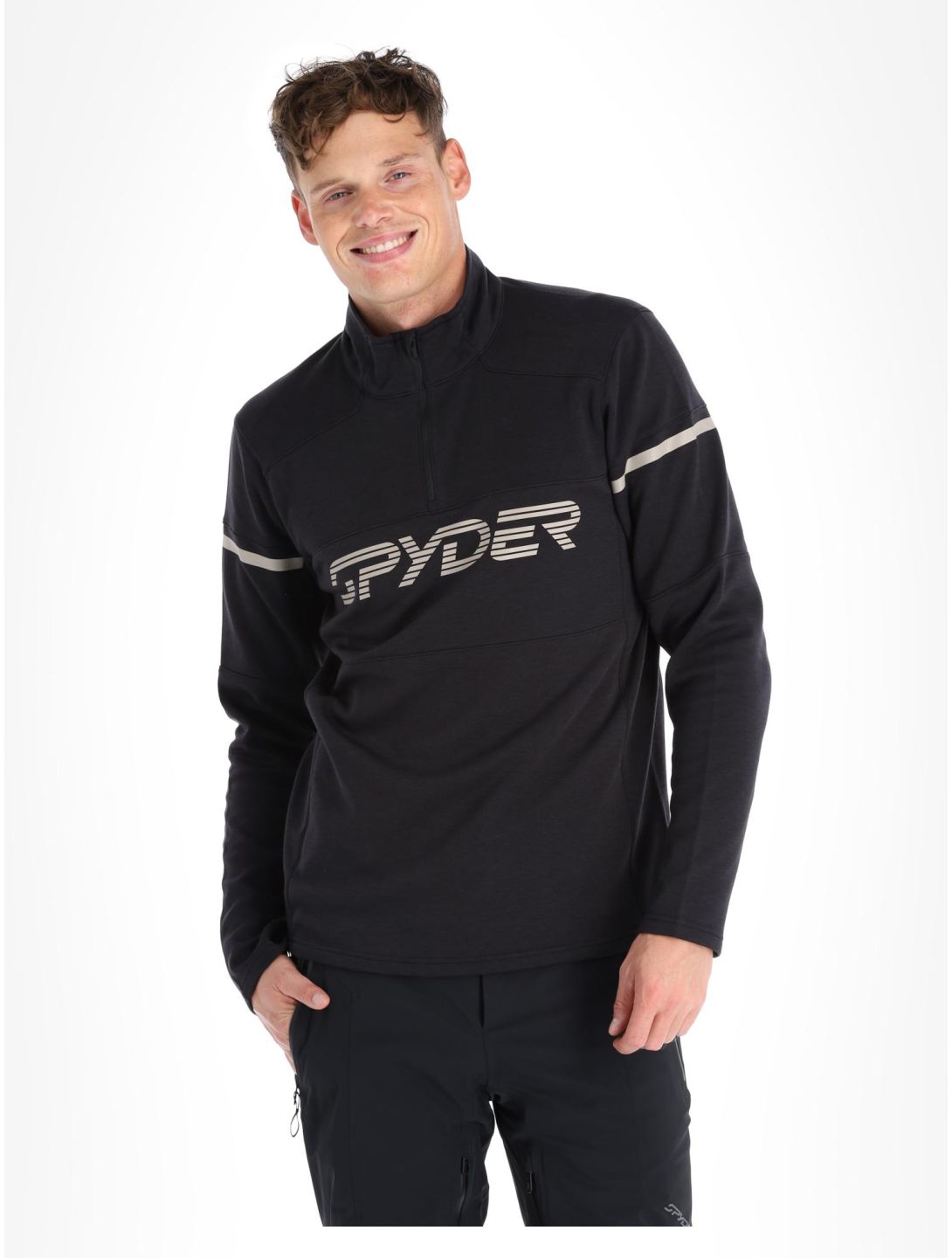 Spyder, Speed Fleece 1/2 Zip maglione uomo Black nero 