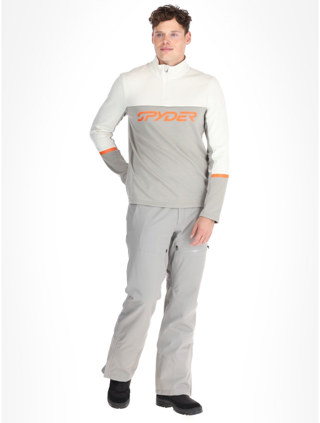 Spyder, Speed Fleece 1/2 Zip maglione uomo Concrete grigio 