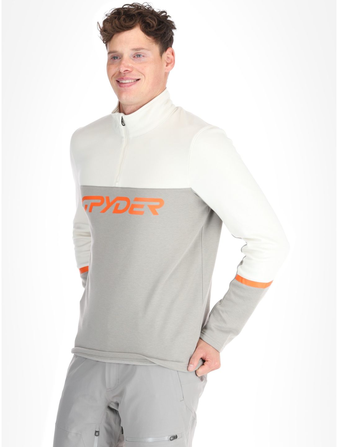 Spyder, Speed Fleece 1/2 Zip maglione uomo Concrete grigio 