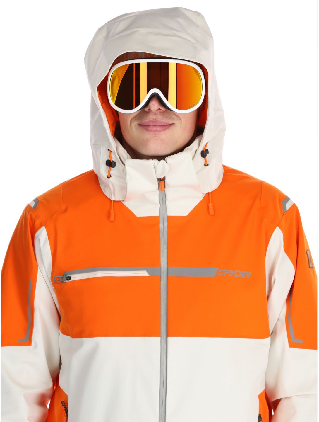 Spyder, Titan giacca sci uomo Orange Shock arancio, beige 