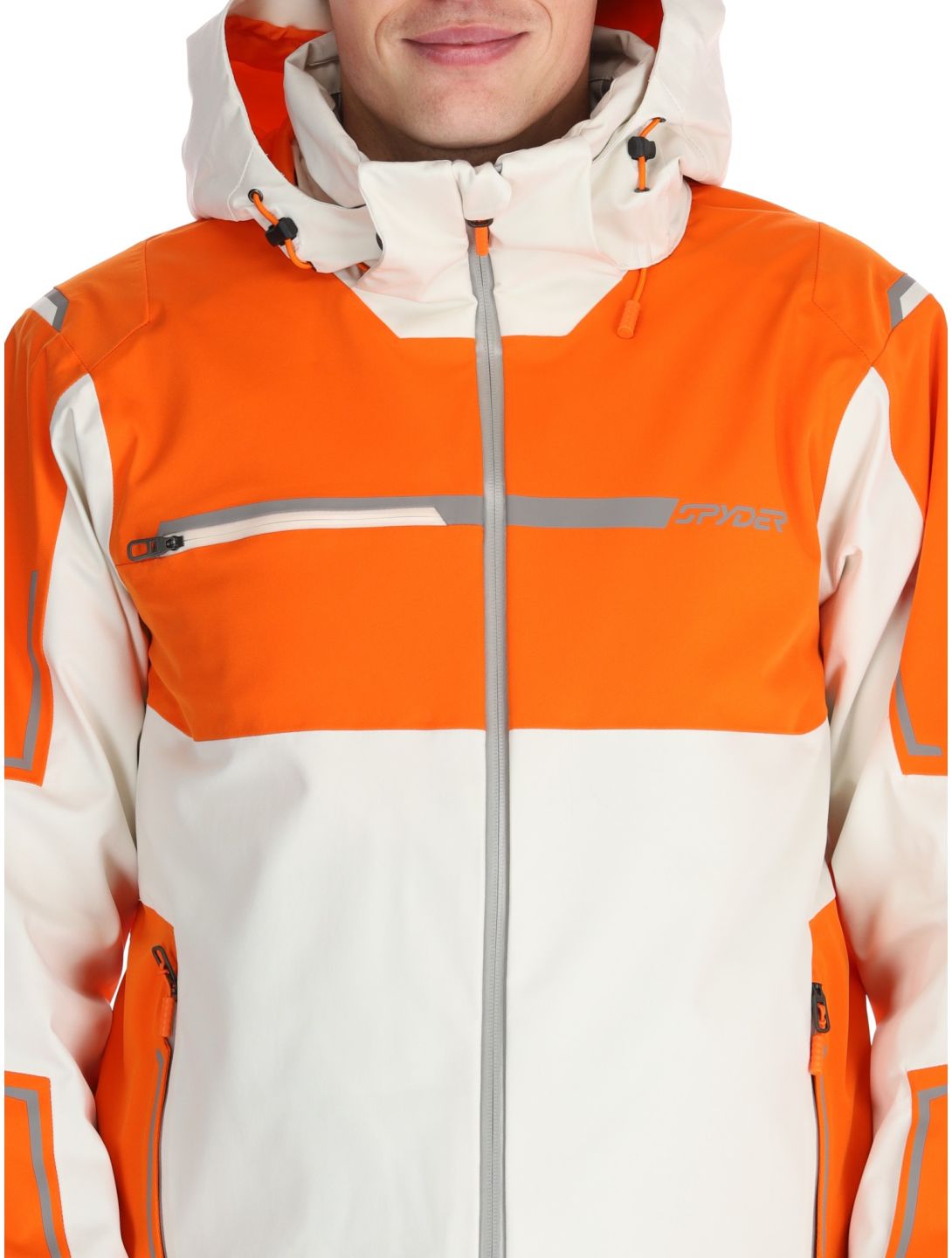 Spyder, Titan giacca sci uomo Orange Shock arancio, beige 