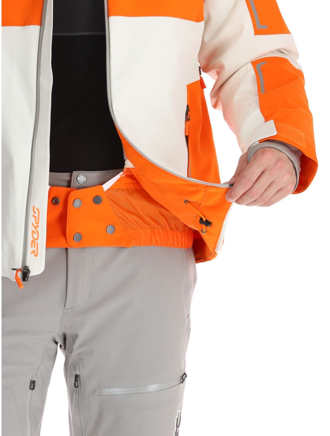 Spyder, Titan giacca sci uomo Orange Shock arancio, beige 