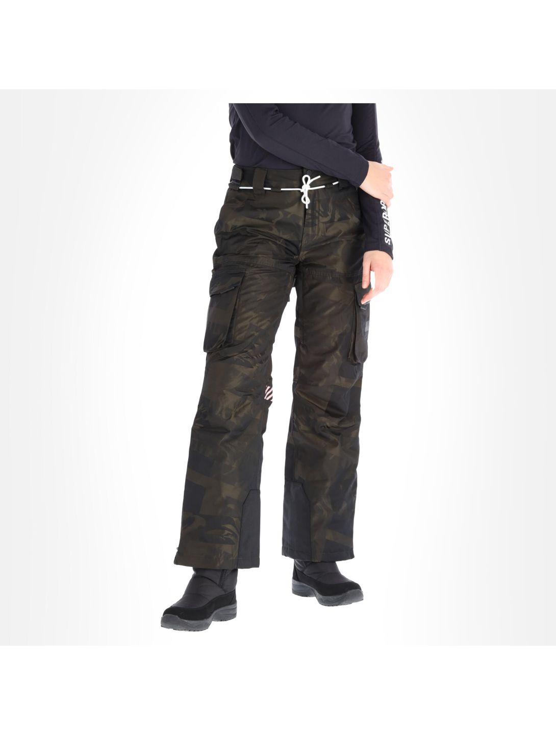 Superdry, Freestyle Cargo Pant pantaloni da sci donna camo verde 